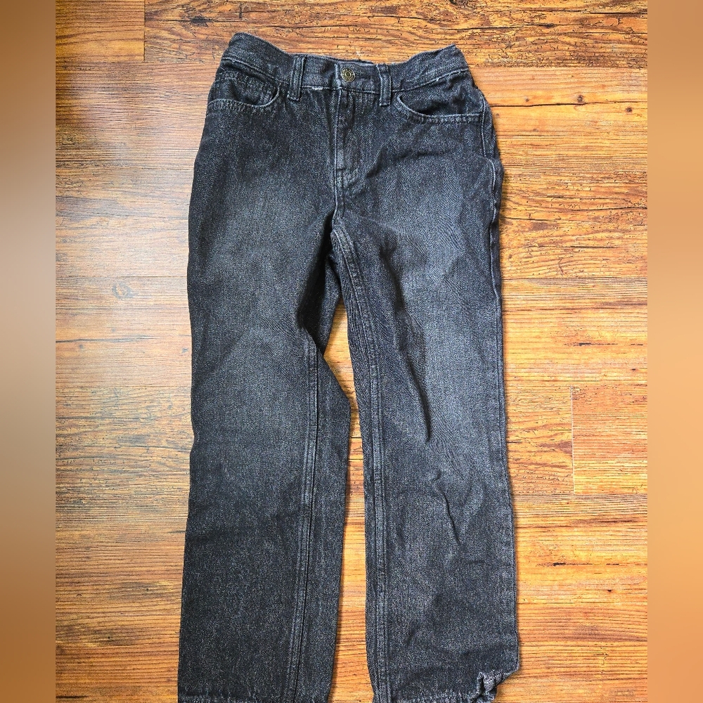 Cat & Jack Kids Dark Grey Relaxed Straight Leg Jeans Sz. 8, Excellent Condition